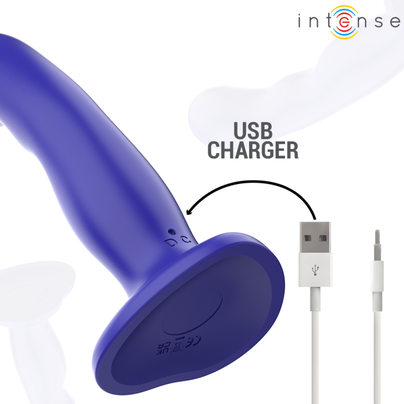 INTENSE - VIBRATORE SHORTY CON VENTOSA TELECOMANDO BLU