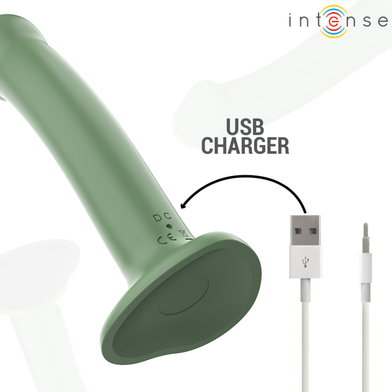 INTENSE - VIBRATORE BECCA CON VENTOSA 10 VIBRAZIONI TELECOMANDO VERDE