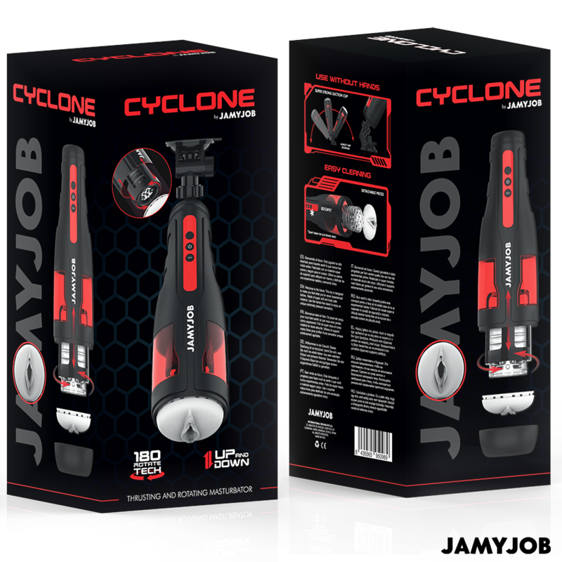 JAMYJOB - MASTURBATORE VAGINA AUTOMATICO CYCLONE 10 MODALITÀ DI ROTAZIONE E SPINTA