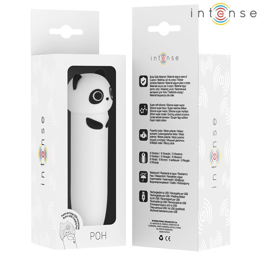 INTENSE - POH PANDA VIBRANTE BULLET RICARICABILE USB 10 X 2,2 CM