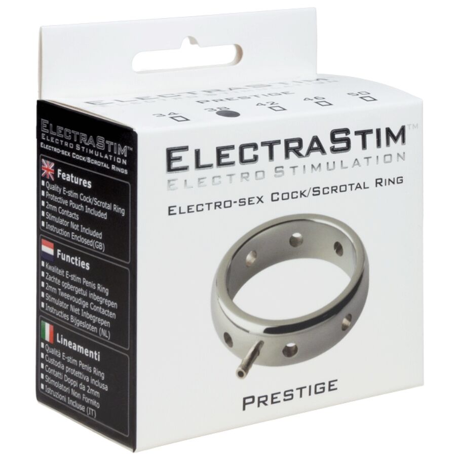ELECTRASTIM - ANELLO ELETTROMAGNETICO PER PENE IN METALLO PRESTIGE 50 MM