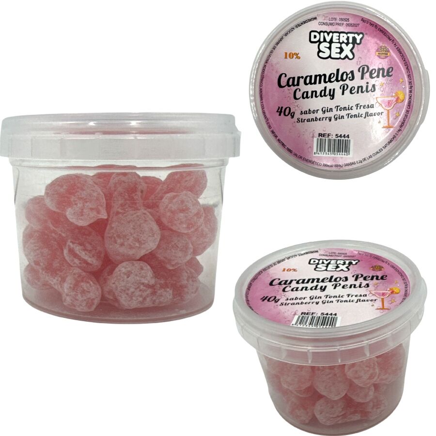 DIABLO PICANTE - 20 CARAMELLE A FORMA DI PENE AL GUSTO DI GIN & TONIC