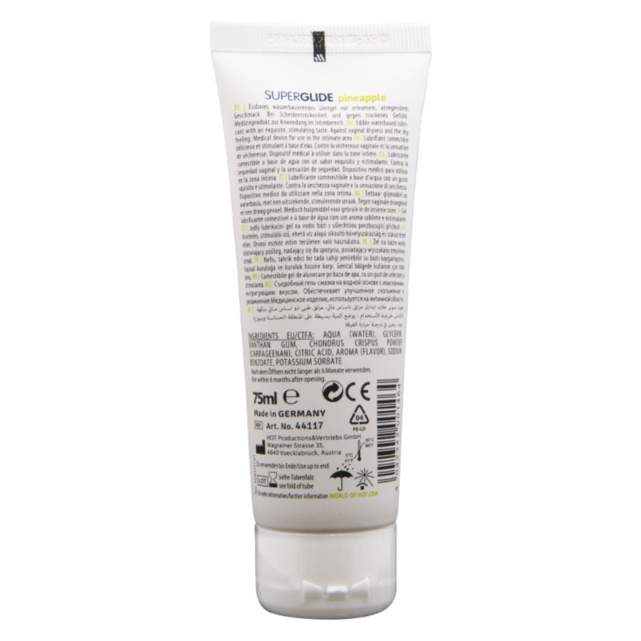 HOT - SUPERGLIDE LUBRIFICANTE COMMESTIBILI A BASE D'ACQUA ANANAS 75 ML