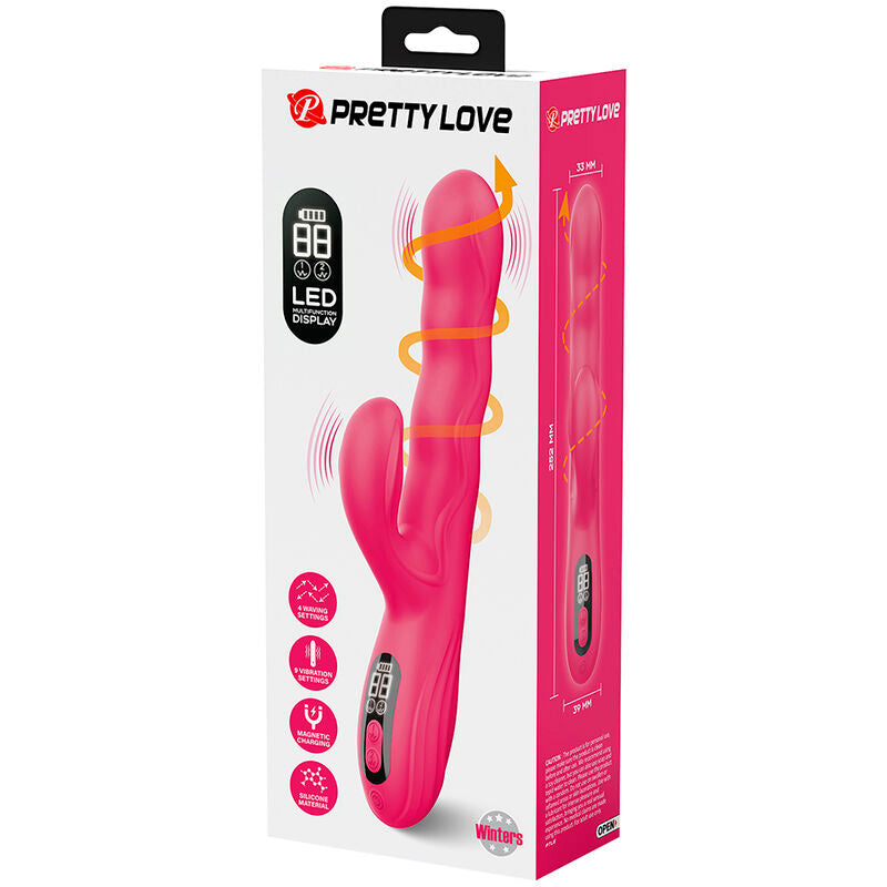 PRETTY LOVE - VIBRATORE A CONIGLIO MULTIFUNZIONE INVERNALE CON DISPLAY LED ROSA