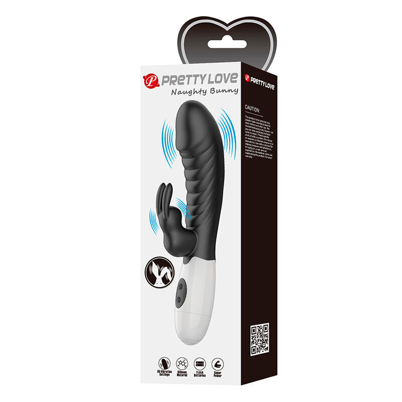 PRETTY LOVE - VIBRATORE A CONIGLIO NAUGHTY BUNNY CON 30 FUNZIONI NERO