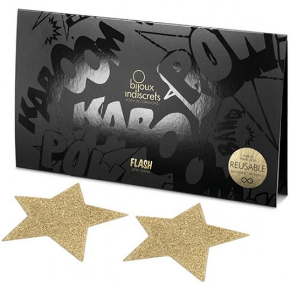BIJOUX INDISCRETS - COPRI CAPEZZOLI FLASH GOLDEN STAR