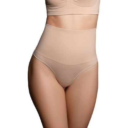 BYE-BRA - FAJA SENZA CUCITURE STILE PERIZOMA BEIGE MISURARE S