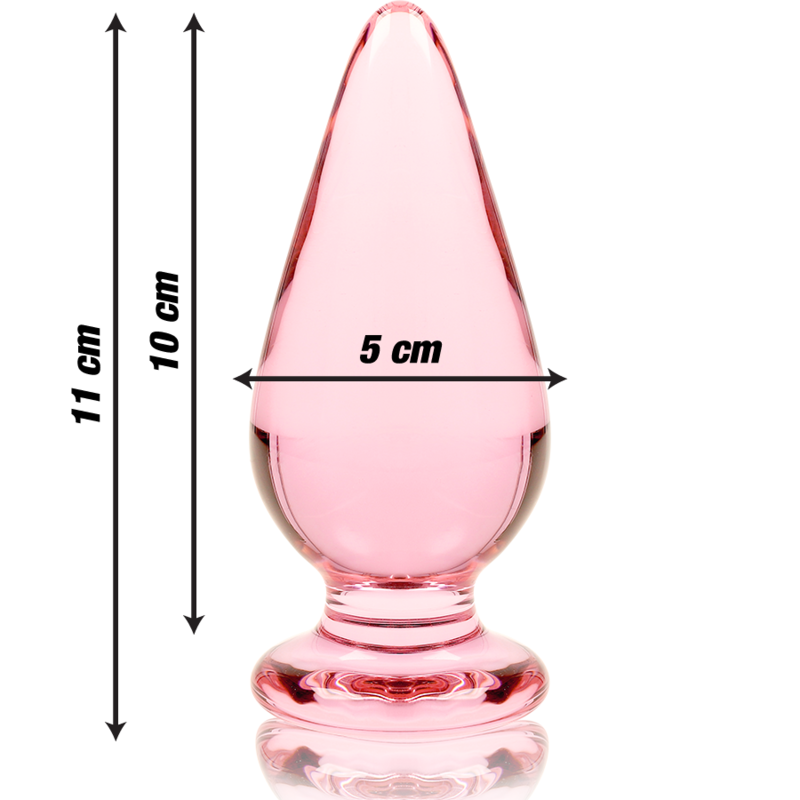 NEBULA SERIES BY IBIZA - MODELLO 4 PLUG ANALE VETRO BOROSILICATO ROSA 11 CM -O- 5 CM