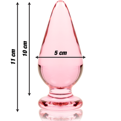 NEBULA SERIES BY IBIZA - MODELLO 4 PLUG ANALE VETRO BOROSILICATO ROSA 11 CM -O- 5 CM