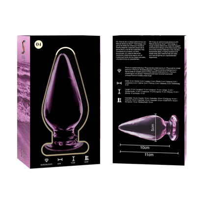 NEBULA SERIES BY IBIZA - MODELLO 4 PLUG ANALE VETRO BOROSILICATO ROSA 11 CM -O- 5 CM