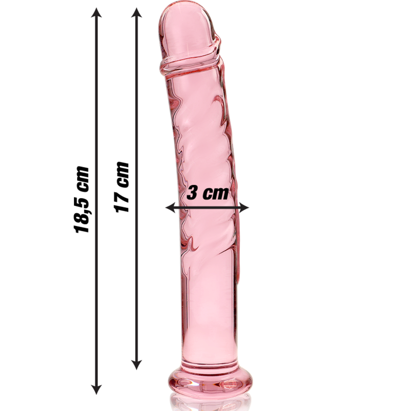 NEBULA SERIES BY IBIZA - MODELLO 16 DILDO IN VETRO BOROSILICATO ROSA 18.5 CM -O- 3 CM