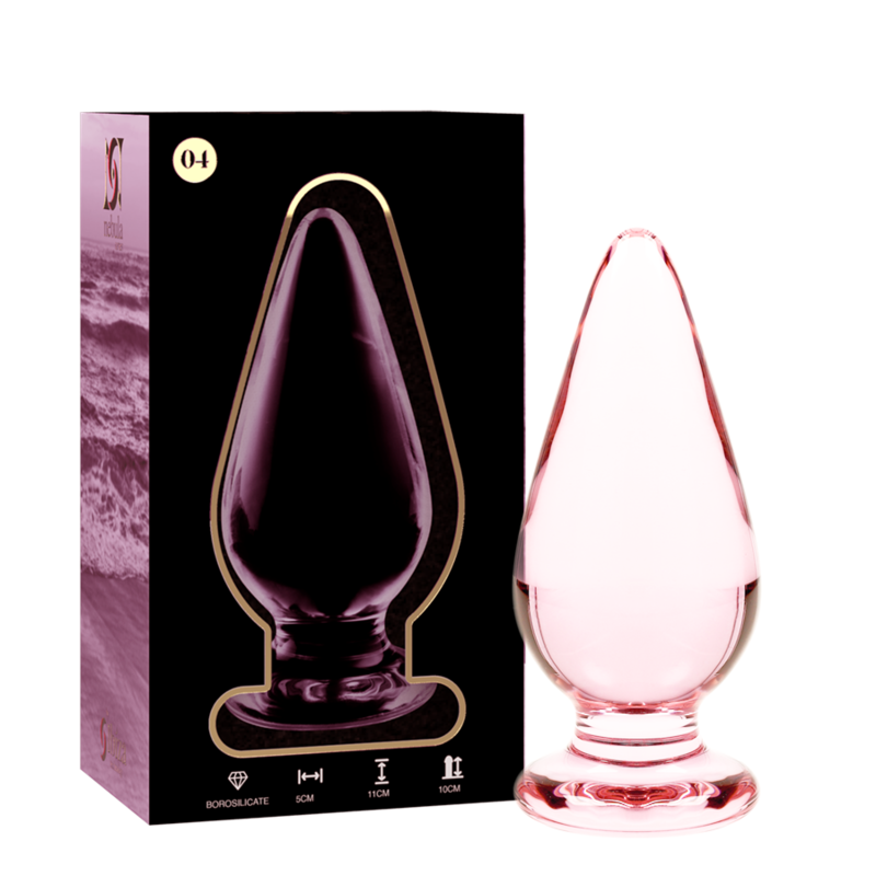 NEBULA SERIES BY IBIZA - MODELLO 4 PLUG ANALE VETRO BOROSILICATO ROSA 11 CM -O- 5 CM
