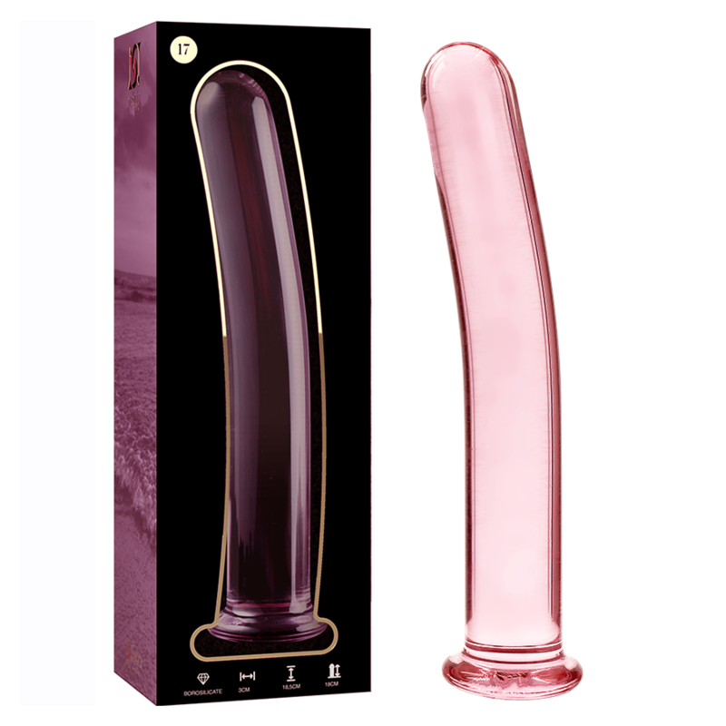 NEBULA SERIES BY IBIZA - MODELLO 17 DILDO IN VETRO BOROSILICATO ROSA 18.5 CM -O- 3 CM