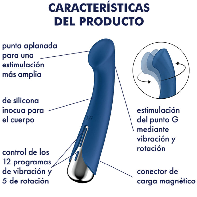 SATISFYER - SPINNING G-SPORT 1 VIBRATORE ROTATORE BLU