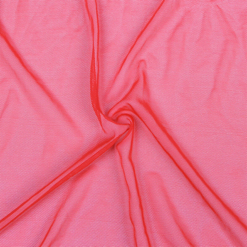 SUBBLIME - VESTAGLIA IN TESSUTO TRASPARENTE CON DETTAGLI IN PIZZO ROSSO L/XL