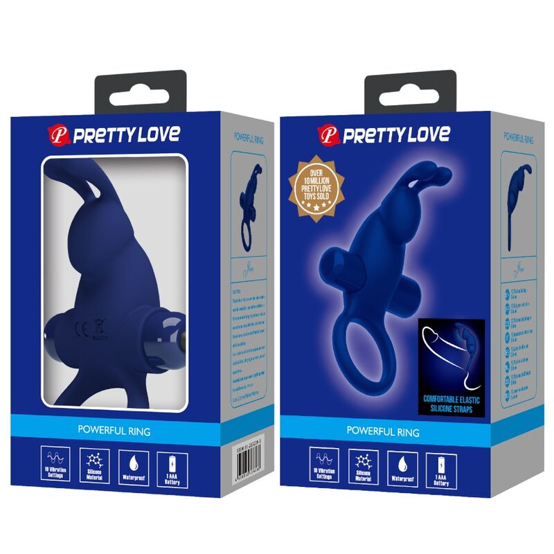 PRETTY LOVE - JIRO ANELLO CONIGLIO CON VIBRAZIONE BLU