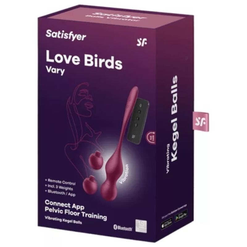 SATISFYER - LOVE BIRDS VARY SFERE VIBRANTI APP GRATUITA WINE ROSSO