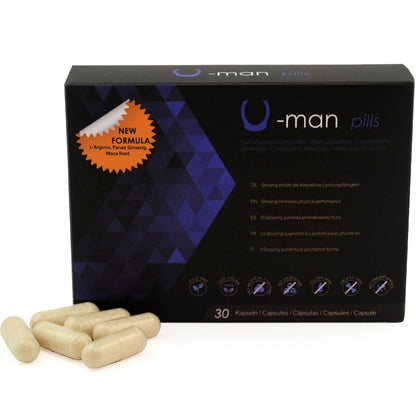 500 COSMETICS - U-MAN AUMENTA LE DIMENSIONI DEL PENE E LA POTENZA SESSUALE - 30 CAPSULE