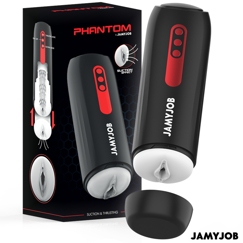 JAMYJOB - MASTURBATORE VAGINALE AUTOMATICO PHANTOM 5 MODALITÀ DI ASPIRAZIONE E SPINTA