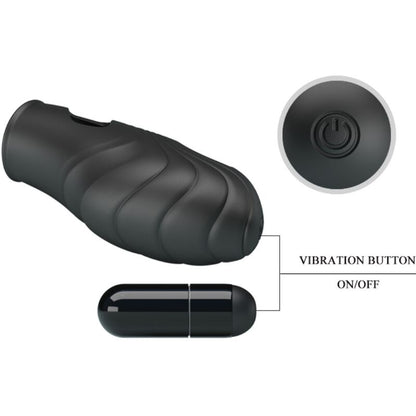 PRETTY LOVE - VIBRATORE DA DITA IN SILICONE LICH NERO