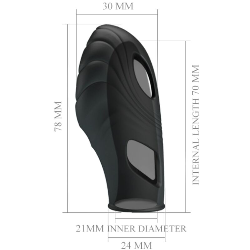 PRETTY LOVE - VIBRATORE DA DITA IN SILICONE LICH NERO