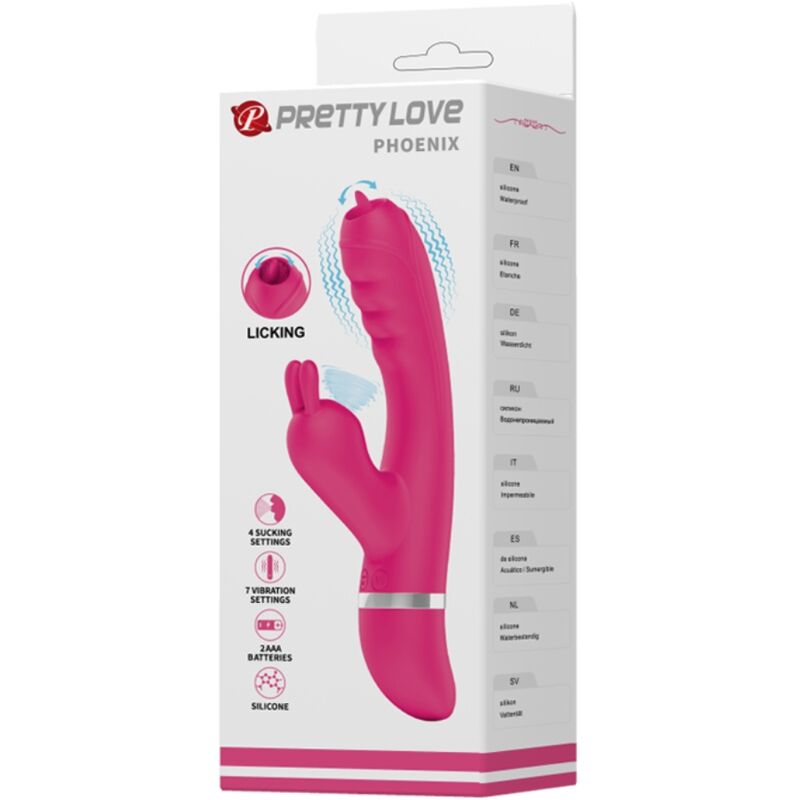 PRETTY LOVE - VIBRATORE MULTIFUNZIONE CONIGLIO PHOENIX ROSA