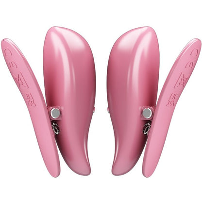 PRETTY LOVE - MORSETTI PER CAPEZZOLI CAILEY 10 VIBRAZIONI TELECOMANDO ROSA