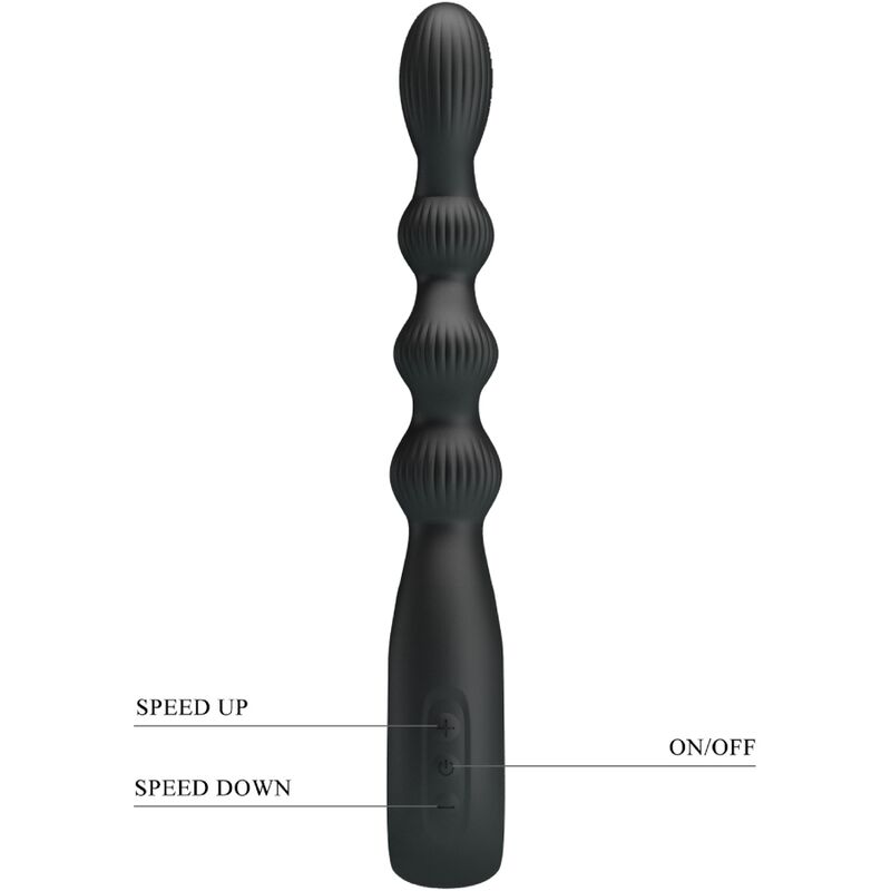 PRETTY LOVE - FEDERER VIBRATORE ANALE 12 VIBRAZIONI NERO