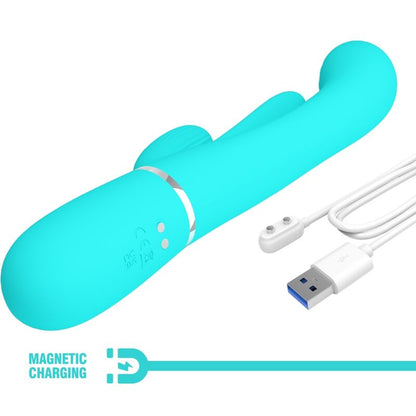 PRETTY LOVE - SHANIA TRIPLE RABBIT VIBRATORE MULTIFUNZIONE 3 IN 1 BLU