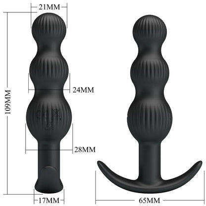 PRETTY LOVE - SIDNEY VIBRATORE ANALE 10 VIBRAZIONI NERO