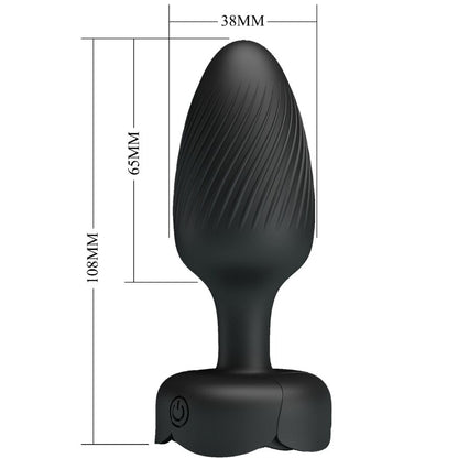 PRETTY LOVE - VARIAN PLUG ANALE CON LUCE LED NERO 10,8 CM