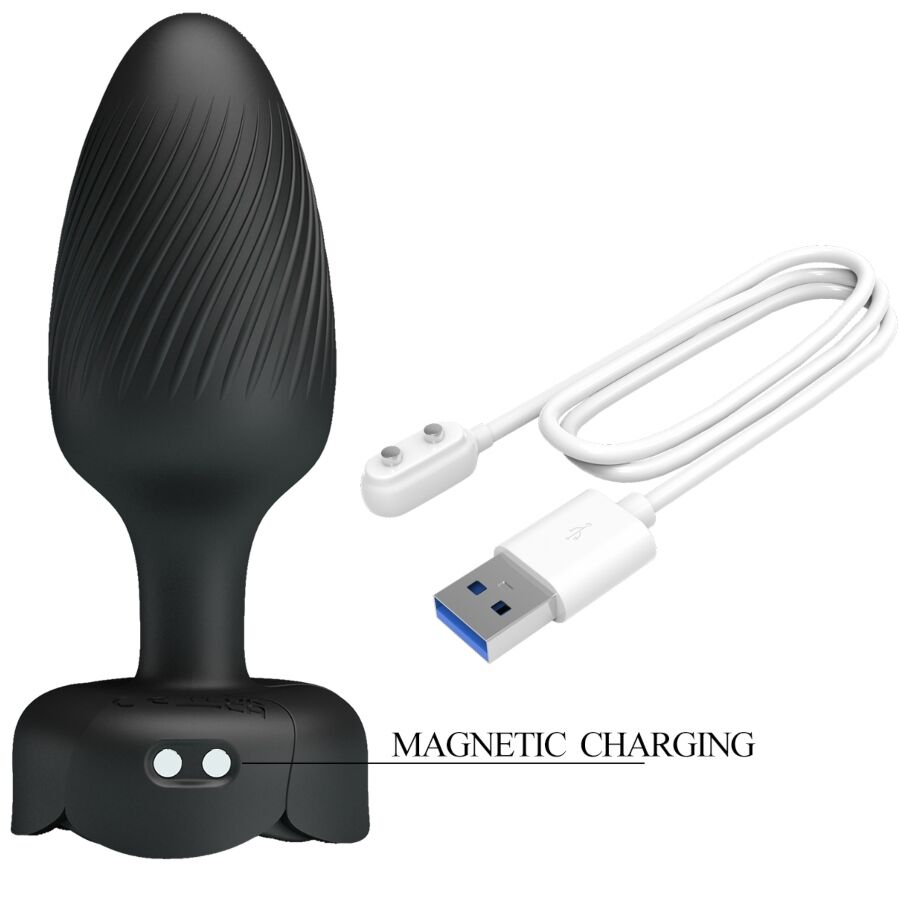 PRETTY LOVE - OSBORN PLUG ANALE CON LUCE LED NERO 9,8 CM