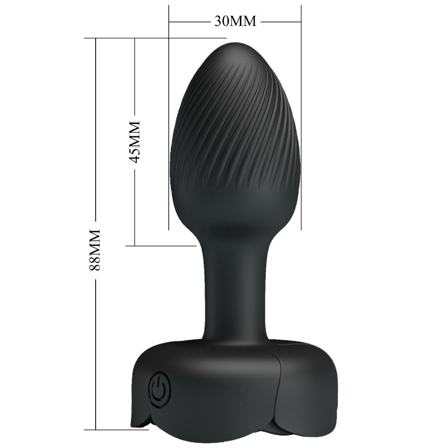 PRETTY LOVE - PLUG ANALE OLMAN CON LUCE LED NERO 8,8 CM