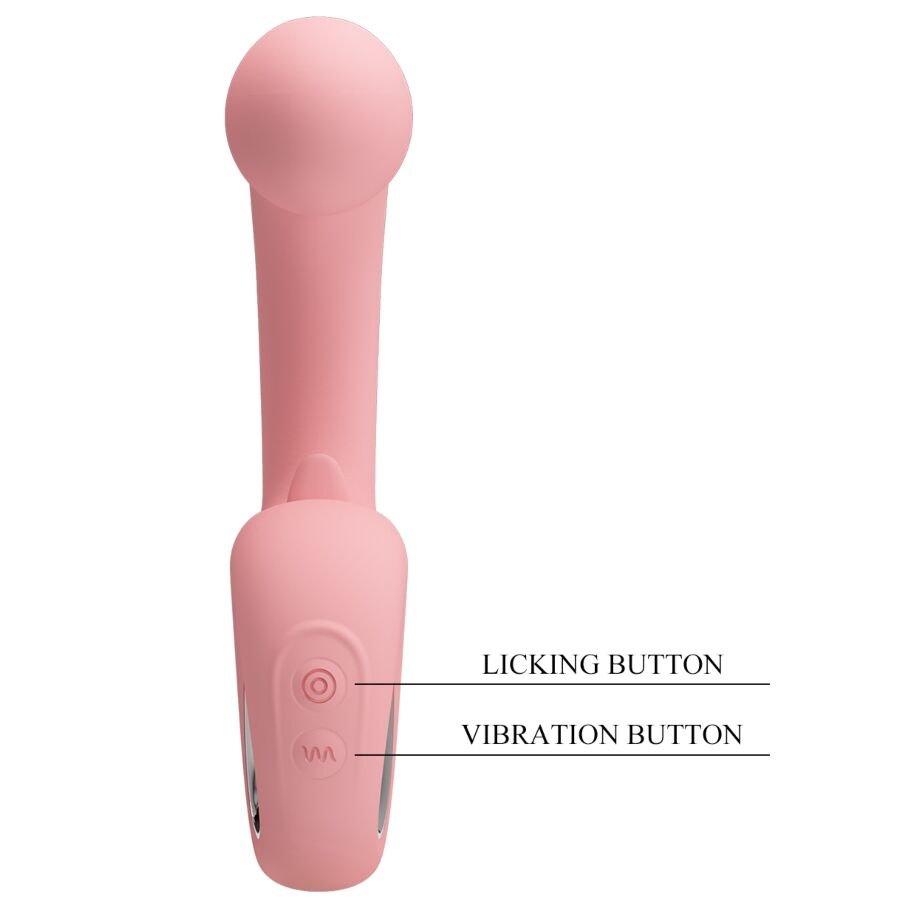 PRETTY LOVE - ERYNNYES VIBRATORE PUNTO G + STIMOLATORE CLITORIDEO 10 VIBRAZIONI ROSA