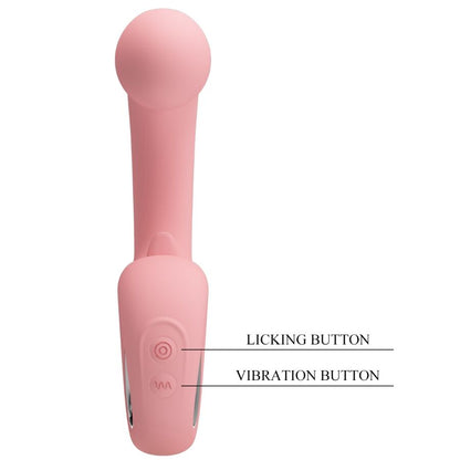 PRETTY LOVE - ERYNNYES VIBRATORE PUNTO G + STIMOLATORE CLITORIDEO 10 VIBRAZIONI ROSA