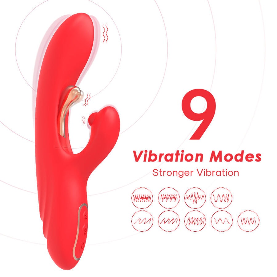 ARMONY - VIBRATORE STIMOLATORE PUNTO G E CLITORIDE CON LINGUA OSCILLANTE ROSSO