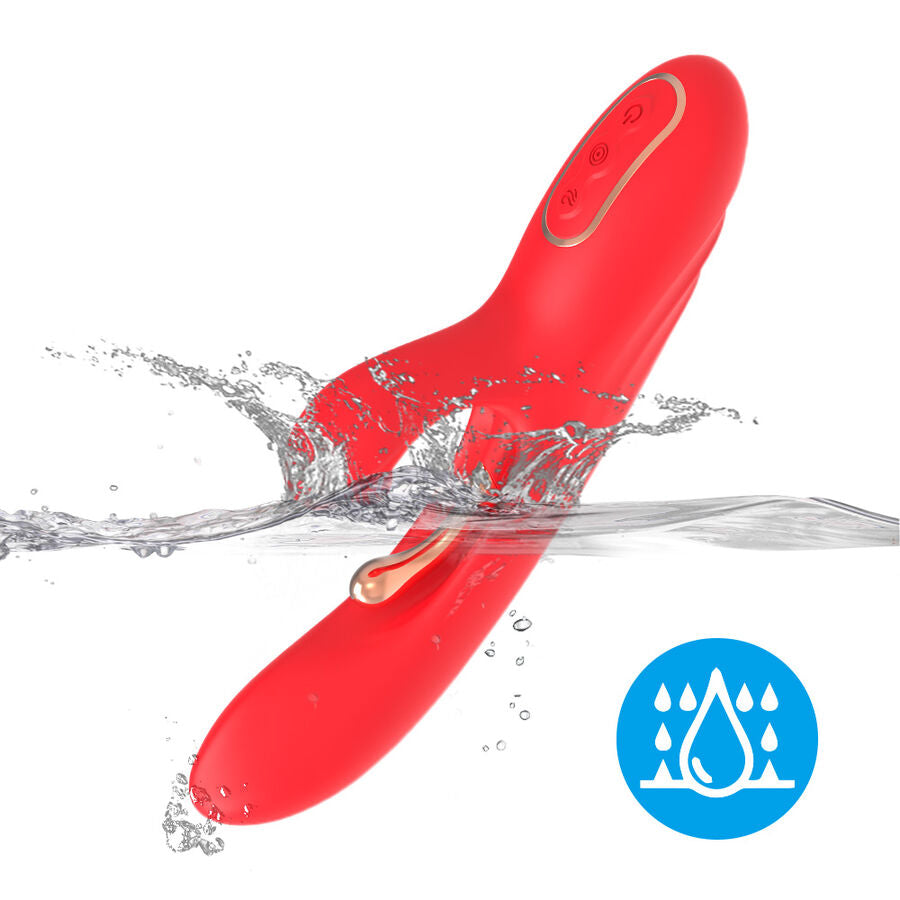 ARMONY - VIBRATORE STIMOLATORE PUNTO G E CLITORIDE CON LINGUA OSCILLANTE ROSSO