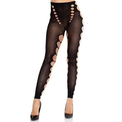 LEG AVENUE - CALZE COPRENTI SENZA CUCITURE CON TAGLIO AI PIEDI NERE