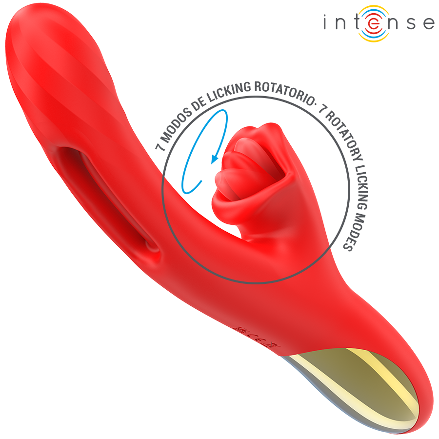 INTENSE - JESSICA VIBRATORE MULTIFUNZIONE STIMOLAZIONE CLITORIDE 24,8 CM ROSSO