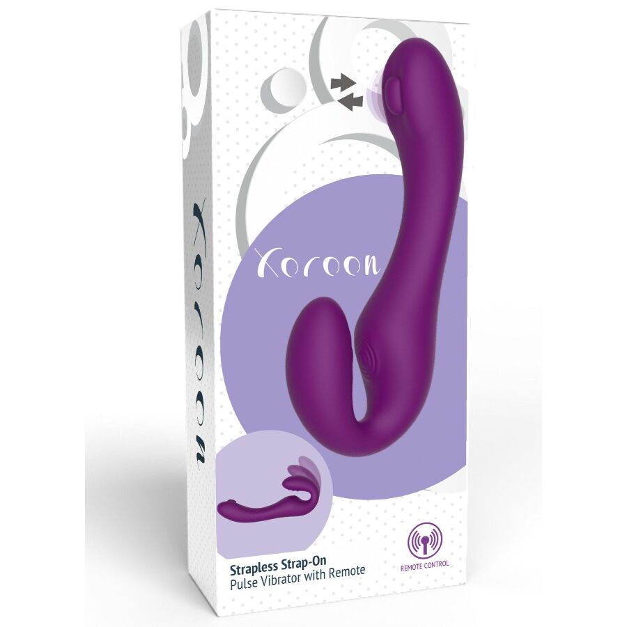 XOCOON - VIBRATORE 2 IN 1 STRAPLESS STRAP-ON CON TELECOMANDO VIOLA