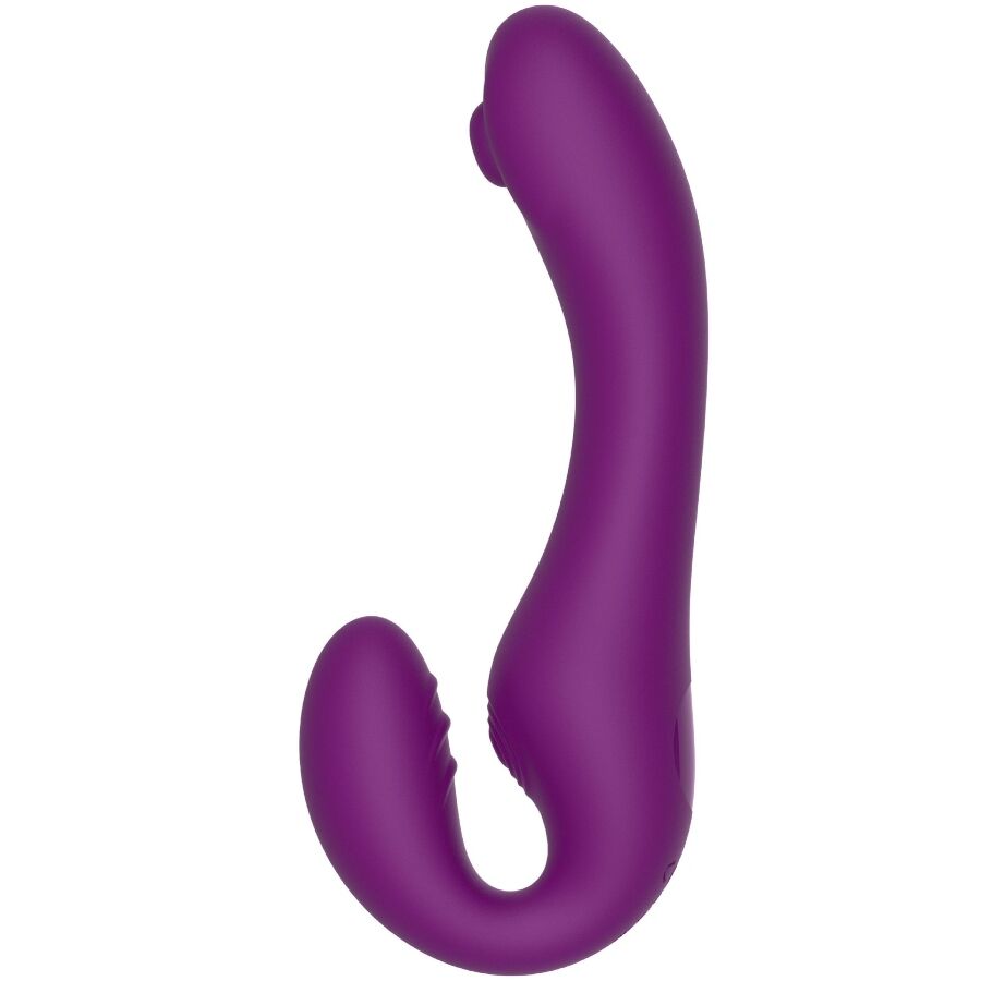 XOCOON - VIBRATORE 2 IN 1 STRAPLESS STRAP-ON CON TELECOMANDO VIOLA