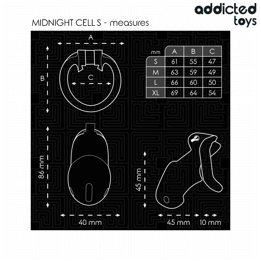 ADDICTED TOYS LOCKED - MINDNIGHT CELL GABBIA PER PENE TAGLIA S
