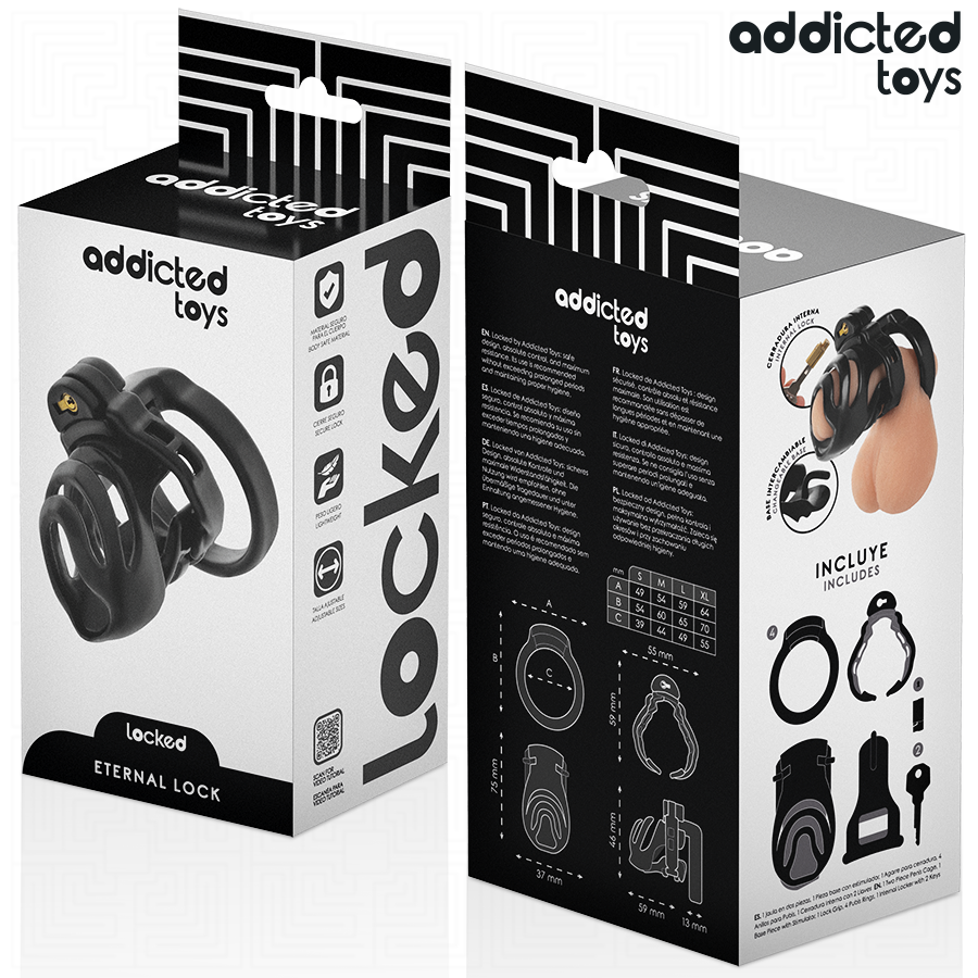 ADDICTED TOYS LOCKED - GABBIA PER PENE CON BLOCCAGGIO ETERNO 9 CM