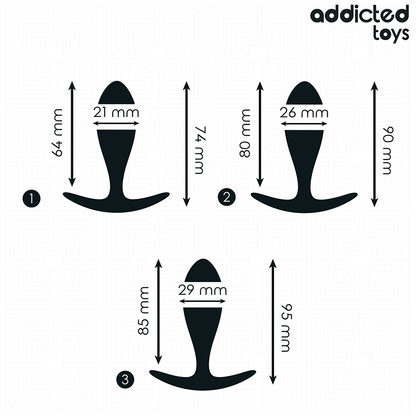 ADDICTED TOYS - SET DI 3 TAPPI ANALI MODELLO 2