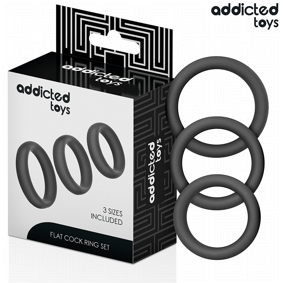 ADDICTED TOYS - SET DI ANELLI PIATTI IN SILICONE