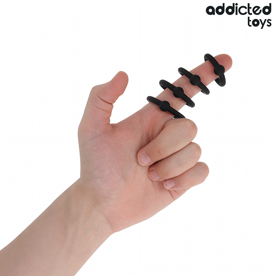 ADDICTED TOYS - SET DI ANELLI IN SILICONE A PRESSIONE