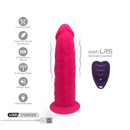 SILEXD - MODELLO PENE REALISTICO 2 ROSA + TELECOMANDO LRS 17 CM