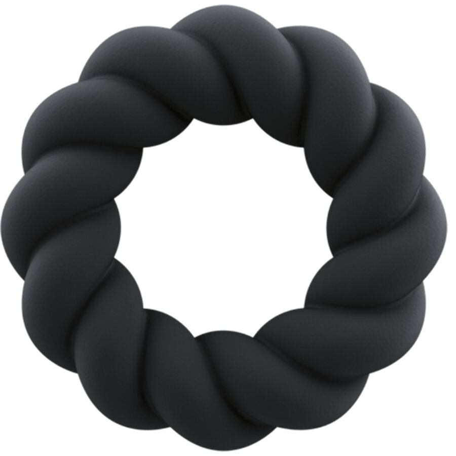 ROCKS-OFF - ANELLO MASTURBATORE TWIST IN SILICONE NERO