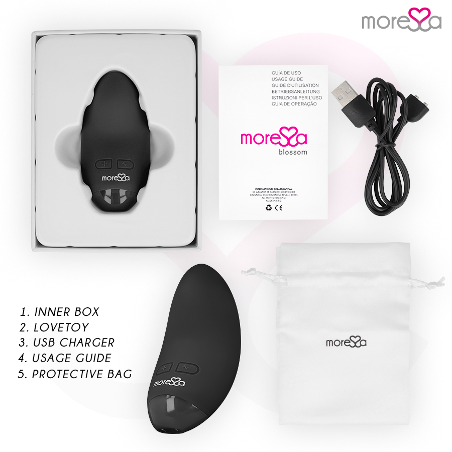 MORESSA - VIBRATORE BLOSSOM NERO
