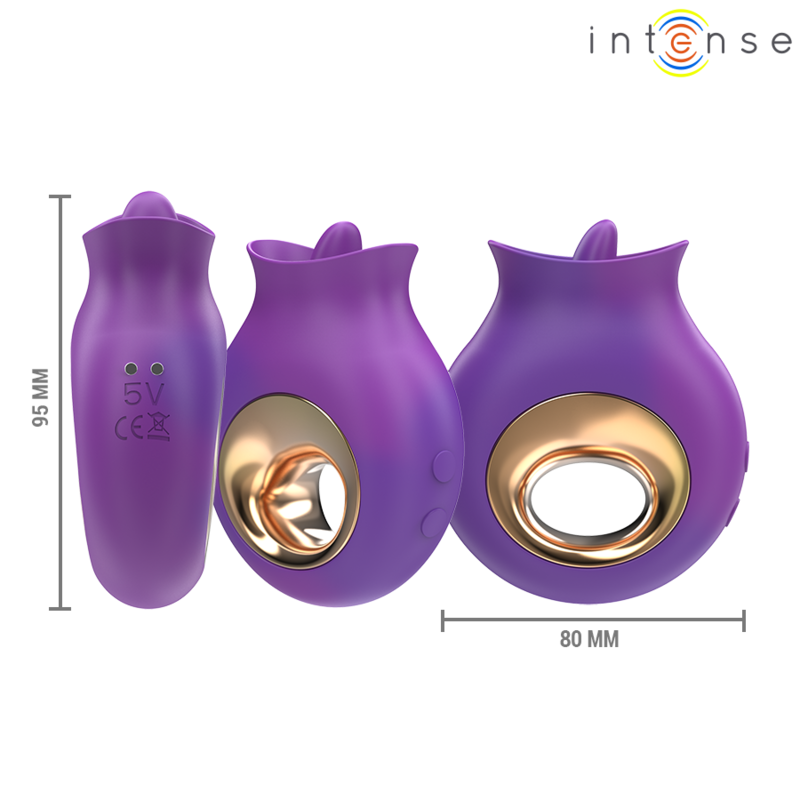 INTENSE - STIMOLATORE CLITORIDEO TULI 9 VIBRAZIONI E 9 OSCILLAZIONI VIOLA